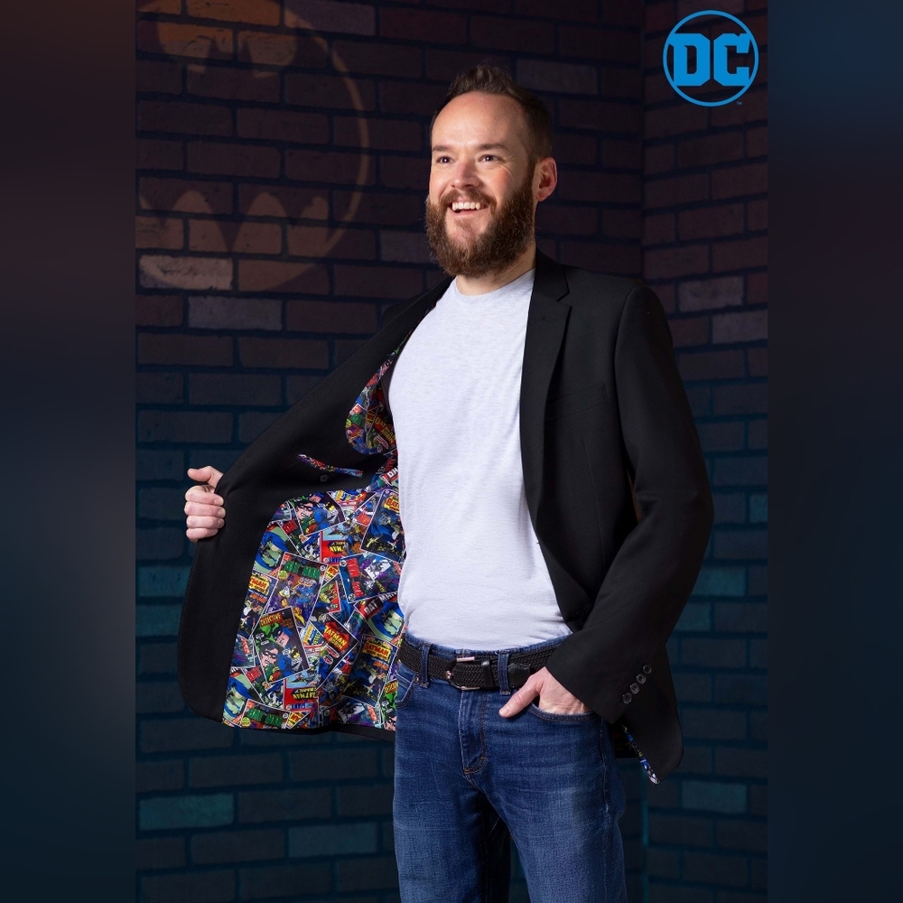 NWT Men's DC Comics Batman Blazer - 36R- Cosplay, Superhero, Office, Formal
